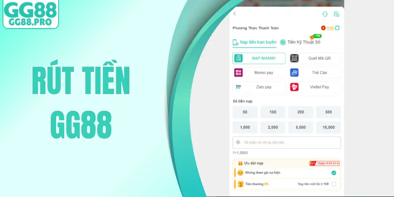 Rút Tiền GG88 - Đổi Thưởng An Toàn Qua Đa Phương Thức